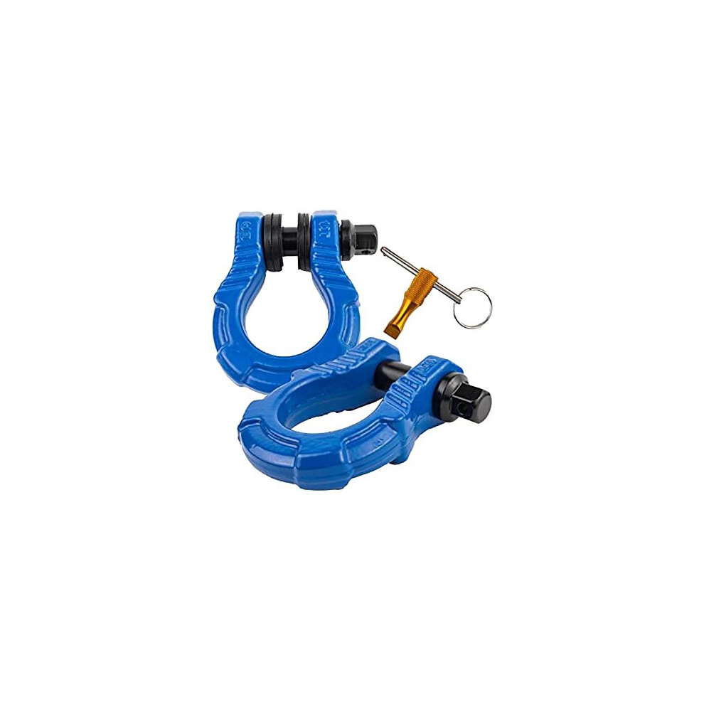 Gearamerica Uber Shackles With Anti Theft Lock (2Pk) | 80,000 Lbs (40T) Strength | Towing D-Rings + Uberlock Security Pin 7/8" + Washers | Orange 304369114201