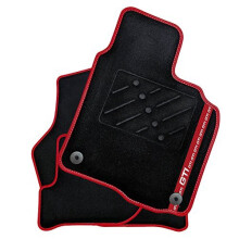 Fully Tailored VW Golf MK7 Car Mats with Red GTI Stripe Logo, 650g Carpet, Welded Heel Pad, Push-n-Click Fixings (1478)