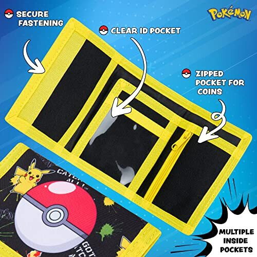 Pokémon Pokemon Kids Wallet, Pikachu Trifold Wallet 2