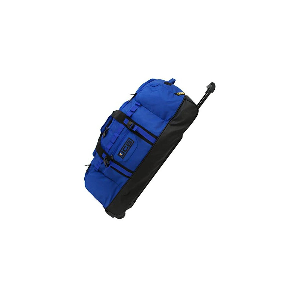 JCB - Men's Wheeled Holdall Duffle Bag - Royal Blue - Water-Resistant PU Base - Retractable Trolley Handle - Max. Capacity of 70L - Strong & Tough