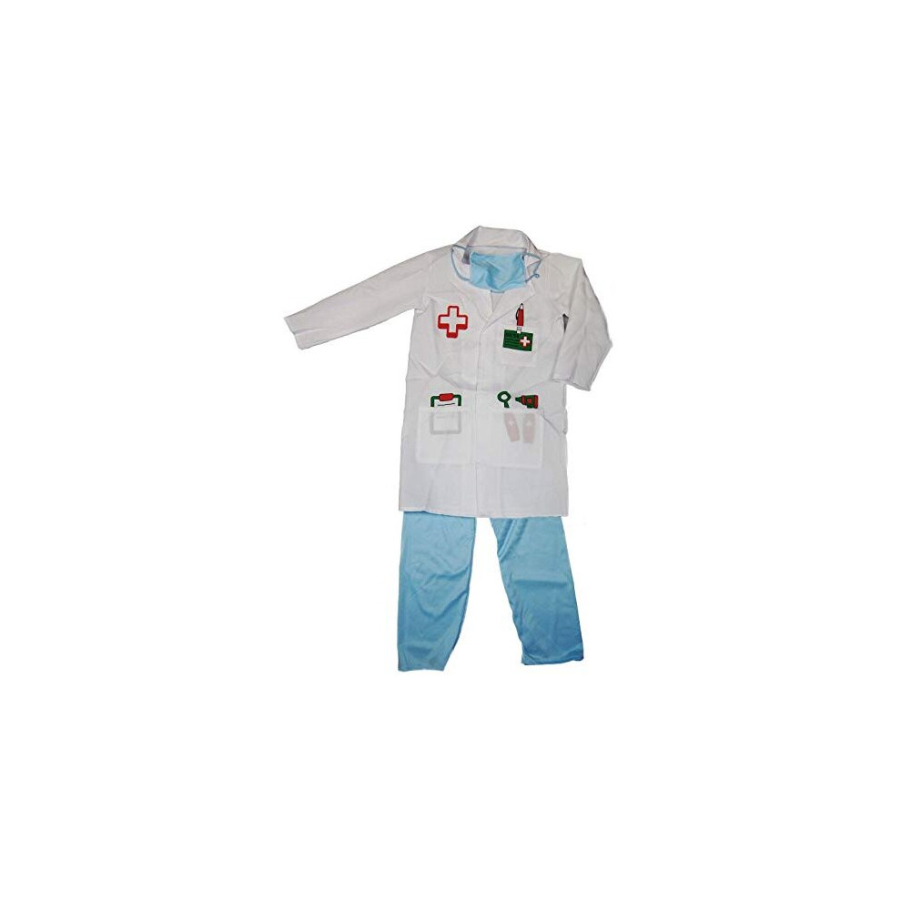 Girls Boys Dress Up Medic Doctor Outfit Role Play Childrens Kids Party Fancy Dress Ages 3-7 Years (3-5 Years)