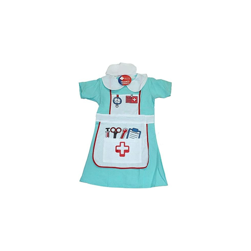 Girls Boys Dress Up Nurse Costume Doctors Outfit Role Play Kids Party Fancy Dress Ages 3-7 Years (5-7 Years)