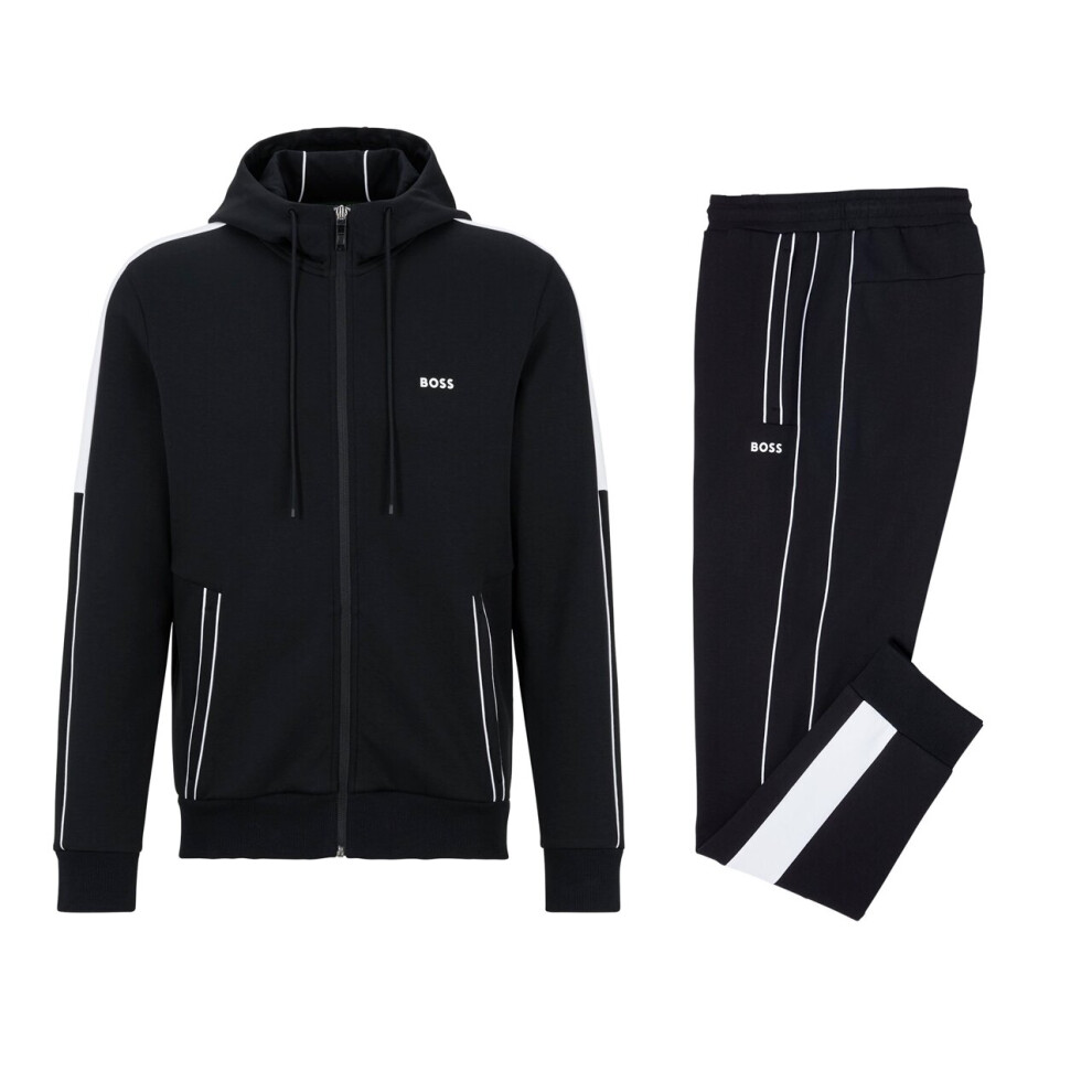 (2XL) Hugo Boss 50477193 001 Hooded Tracksuit set Black