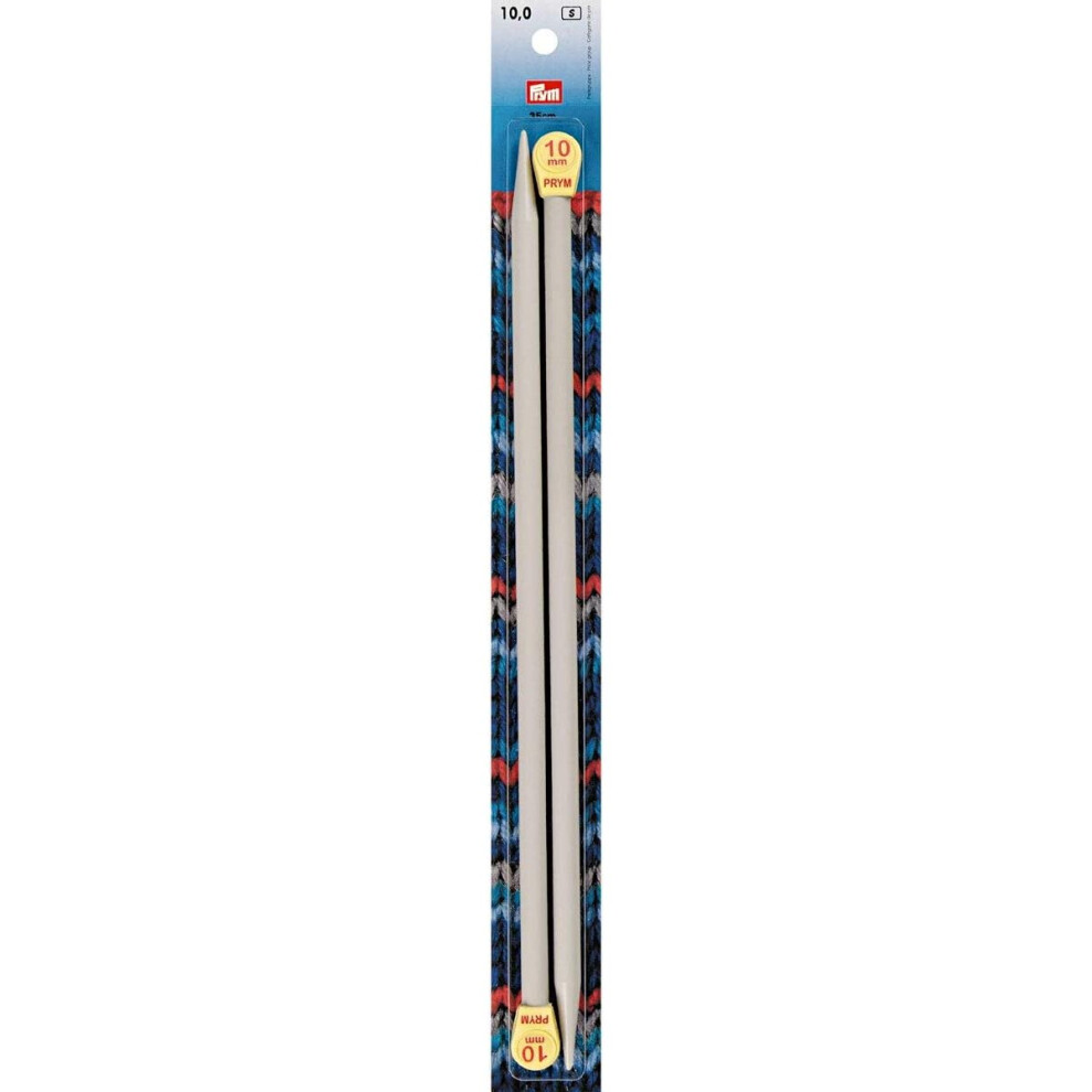 Prym Single-Pointed Knitting Pins Plastic Grey 35 Cm 10.00 Mm
