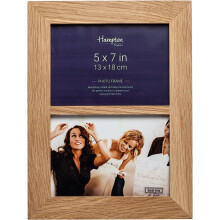 Hampton Frames NEW ENGLAND Solid Oak Wood Photo Frame (Double 5x7 (13x18cm))