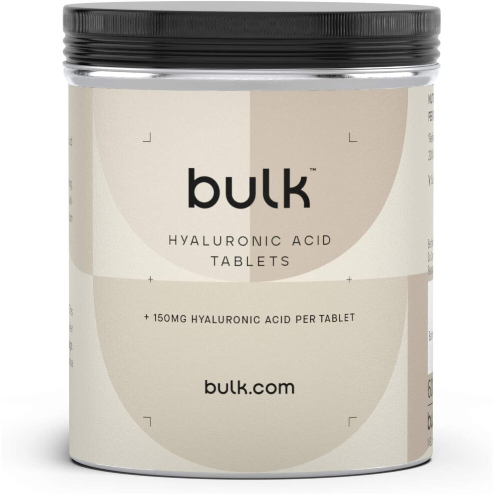 Bulk Pure Hyaluronic Acid Tablets, 150 mg, Pack of 60, Packaging May Vary