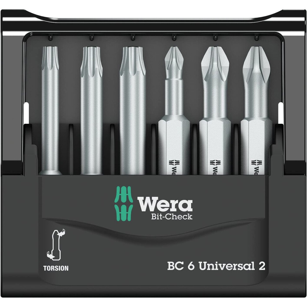 Wera 05073638001 Mini-Check SB Set Torsion Extra-Tough 50 mm Direct Drive PH / PZ / TX 6pc