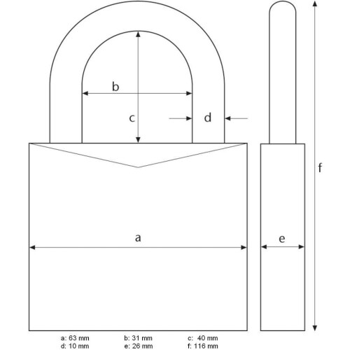 Abus ABUS KG 20332 158/65 Combination Padlock, 65 mm