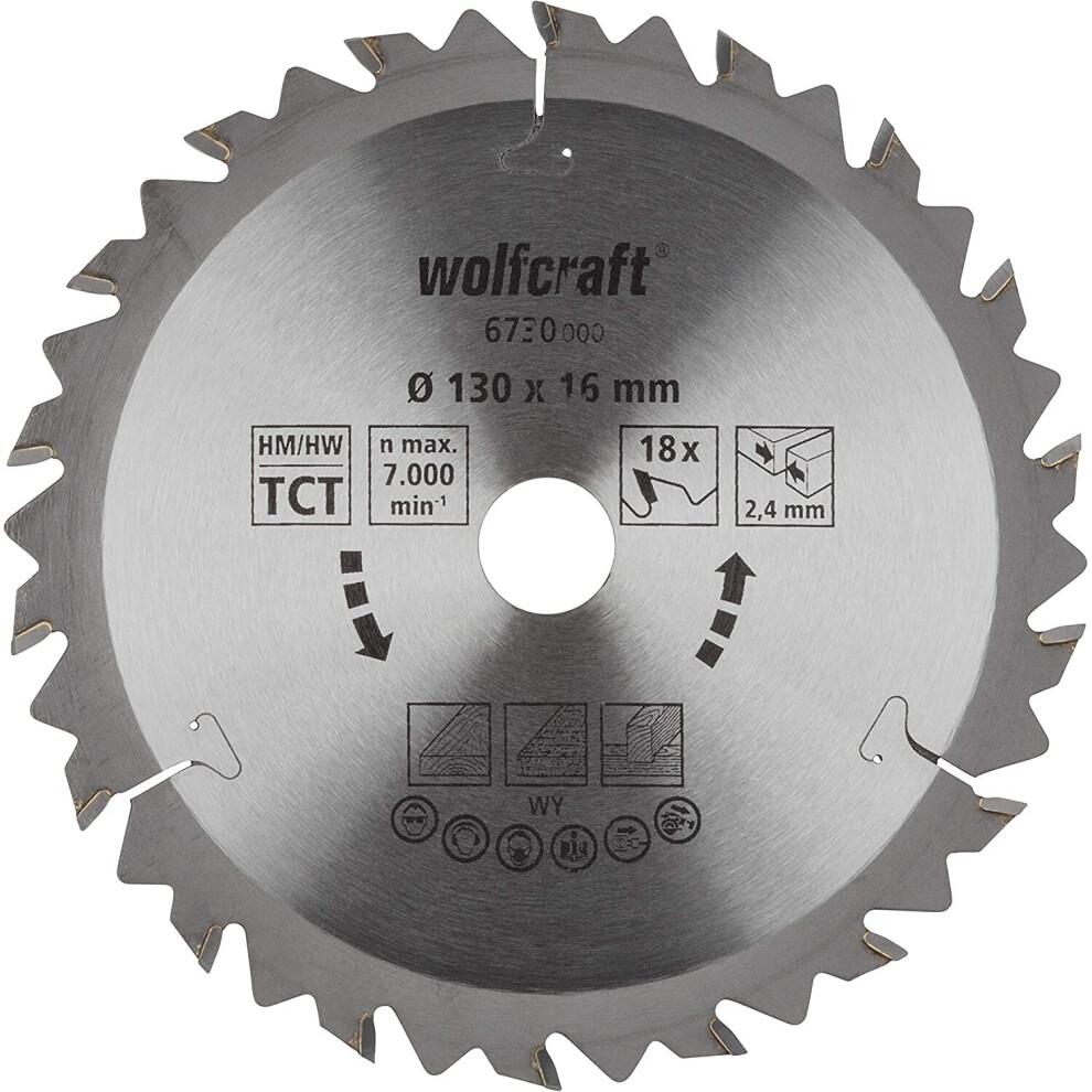 Wolfcraft TC Circular Hand Saw Blade, Brown Series I 6730000 I Fast, Rough Cuts