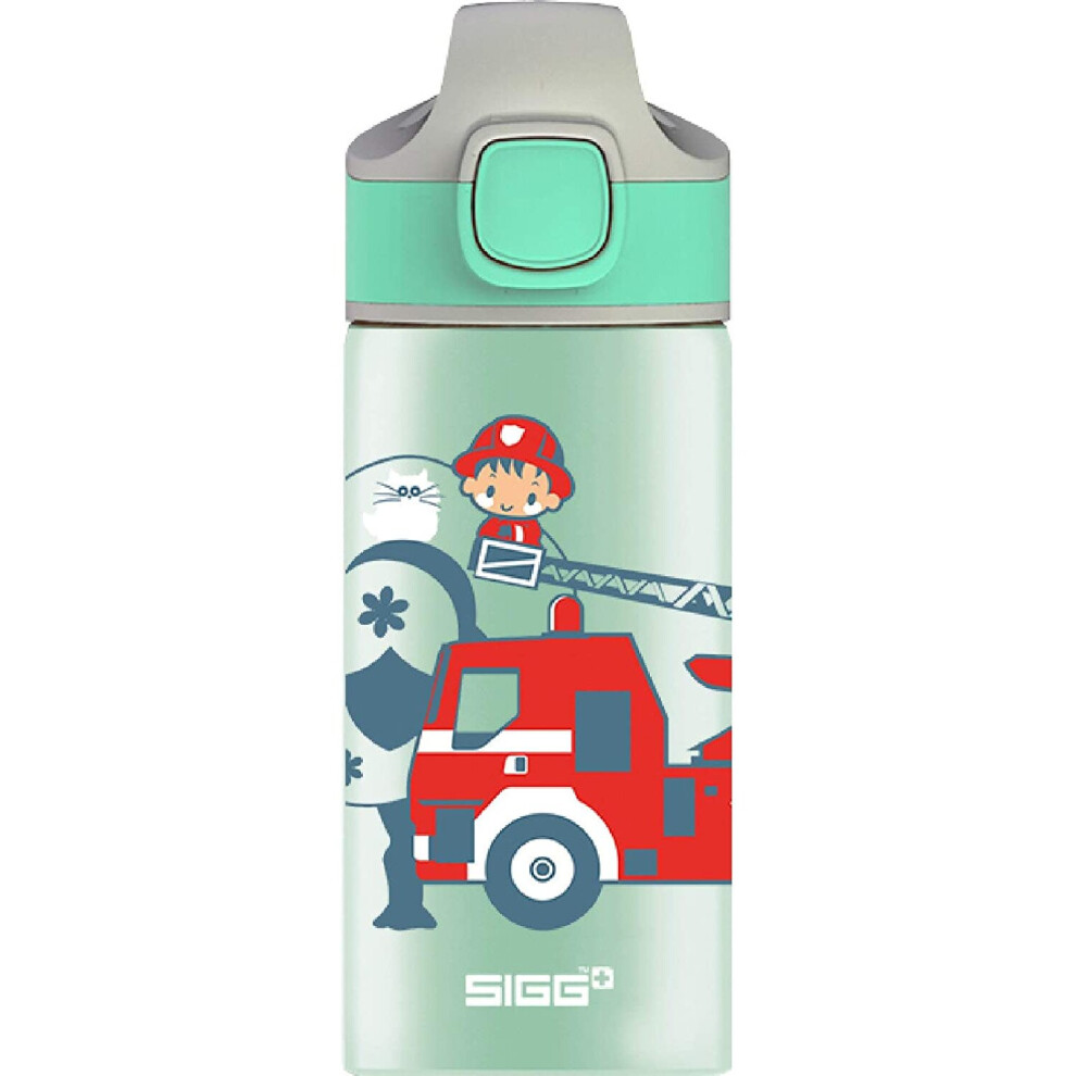 SIGG Fire Engine Children's Drinking Bottle (0.4 L), BPA-free Kids Water Bottle with Non-spill Lid, Lightweight Children's Bottle Made of