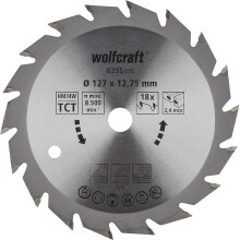 Wolfcraft TC Circular Hand Saw Blade, Green Series I 6355000 I Fast, Medium-Coarse Cuts