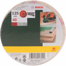 Bosch DIY Schleifblatt verschiedene Materialien für Exzenterschleifer (25 Stück, Ø 125 mm, Körnung 40)