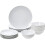 Amazon Amazon Basics 18-Piece Dinnerware Set - White Porcelain Coupe, Service for 6 1