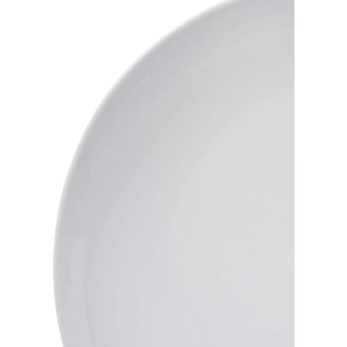 Amazon Amazon Basics 18-Piece Dinnerware Set - White Porcelain Coupe, Service for 6 1