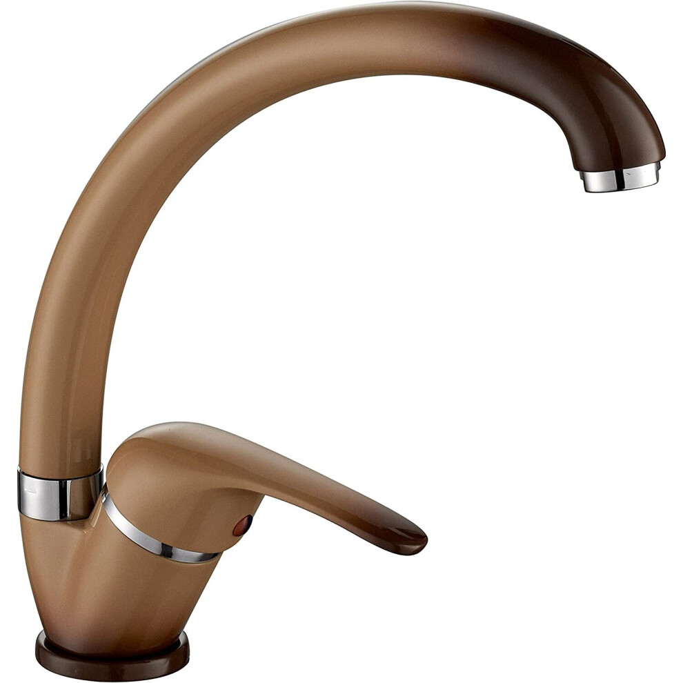ambrosiana SEI1406CAN Kitchen Sink Mixer Tap with Rod High Series Six Brass Earth Color France with Water Saving Aerator