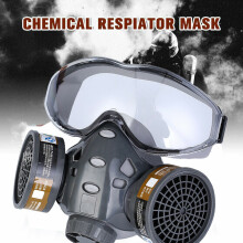 Masque à gaz intégral pour pulvérisation de peinture - Respirateur industriel pour usine chimique + lunettes de protection