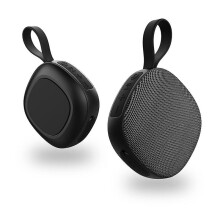 (Black) Mini Bluetooth Speaker Fabric Cloth Waterproof Boombox Travel Music Player