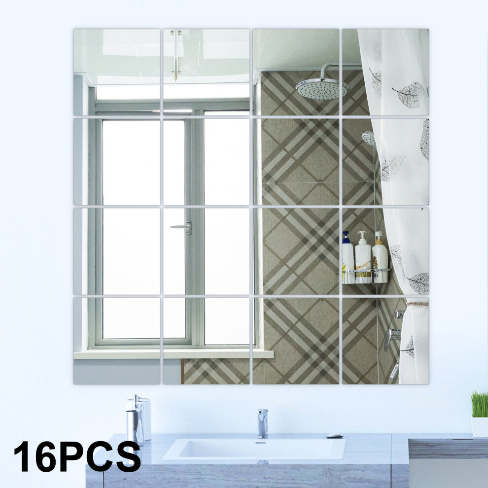 30CM x 30CM Wall StickerBathroom  Mirror  16pcs
