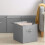 6-Pack Foldable Canvas Storage Boxes - Gray Collapsible Cube Organizer (27 x 28 x 27 cm) 9