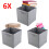 6-Pack Foldable Canvas Storage Boxes - Gray Collapsible Cube Organizer (27 x 28 x 27 cm) 3