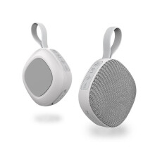 (White) Mini Bluetooth Speaker Fabric Cloth Waterproof Boombox Travel Music Player