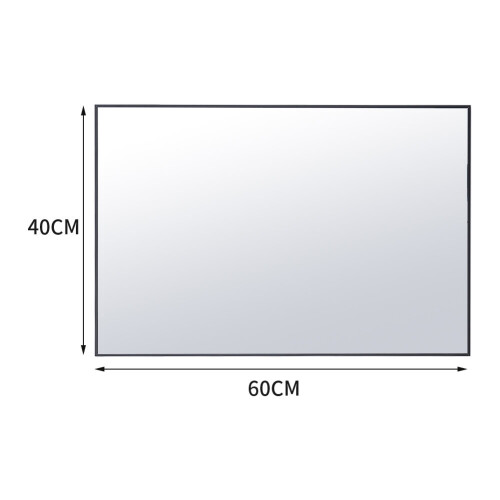 Living And Home (Black) Modern Aluminium Alloy Frame Rectangle Bathroom Wall Mirror 2
