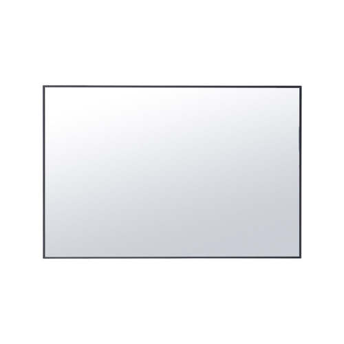 Living And Home (Black) Modern Aluminium Alloy Frame Rectangle Bathroom Wall Mirror 1