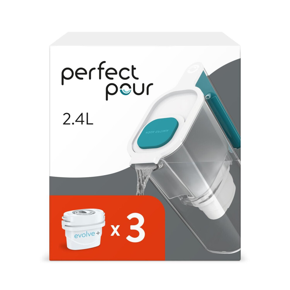 Aqua Optima Perfect Pour 2.4L Water Filter Jug & 3 Filters (3 Month Pack)