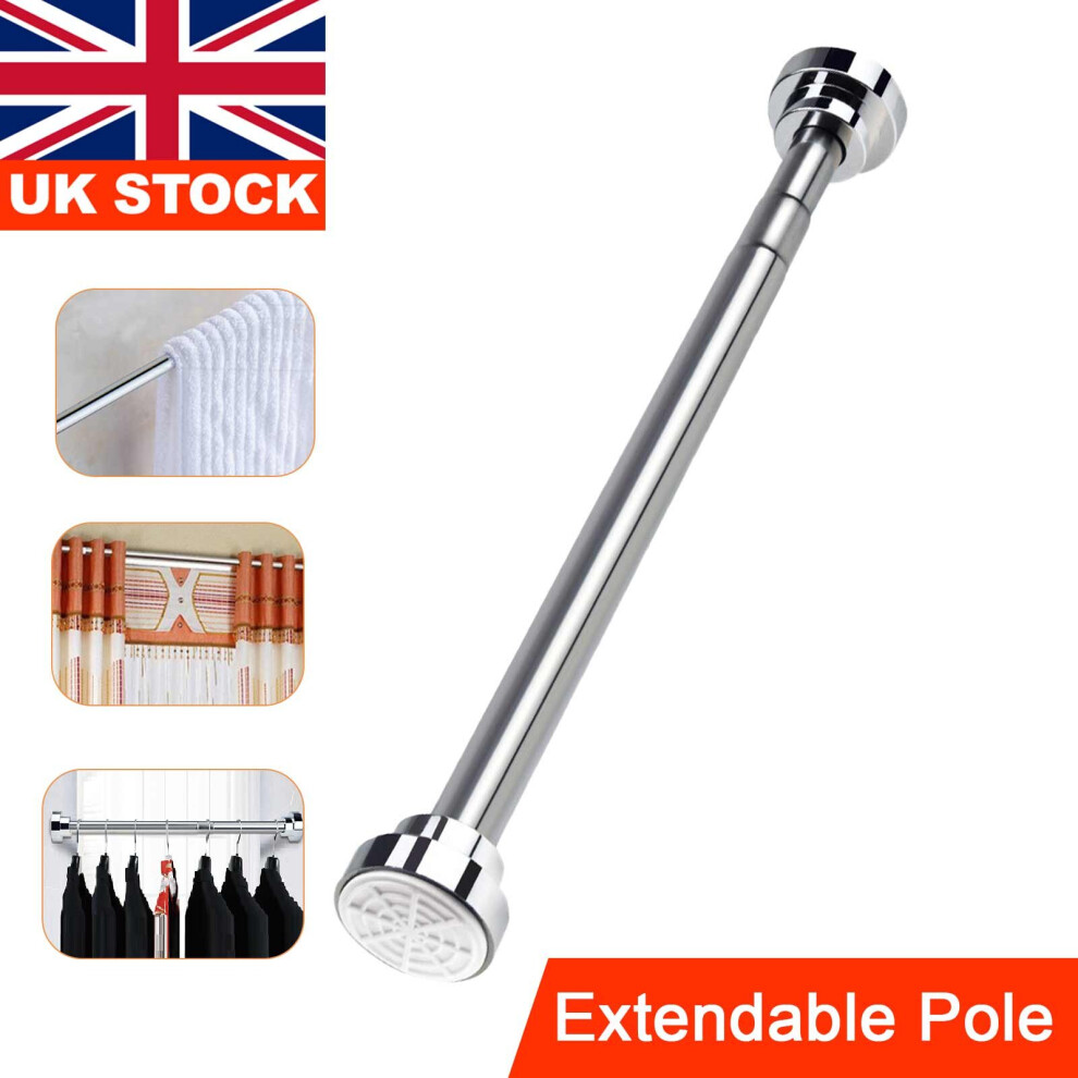 Extendable Telescopic Shower Curtain Rail Window 65cm