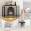 Costway Fireplace Screen Folding Spark Guard Freestanding Safety Fence 4