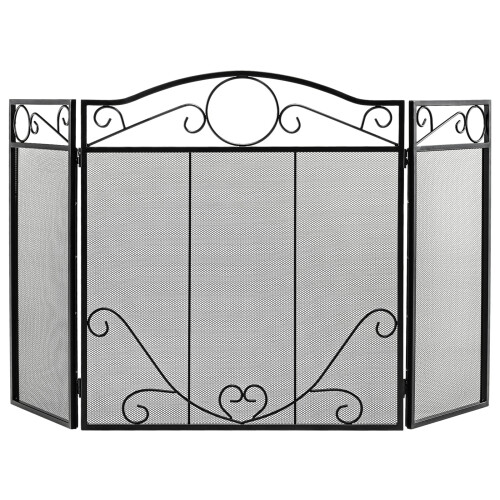 Costway Fireplace Screen Folding Spark Guard Freestanding Safety Fence