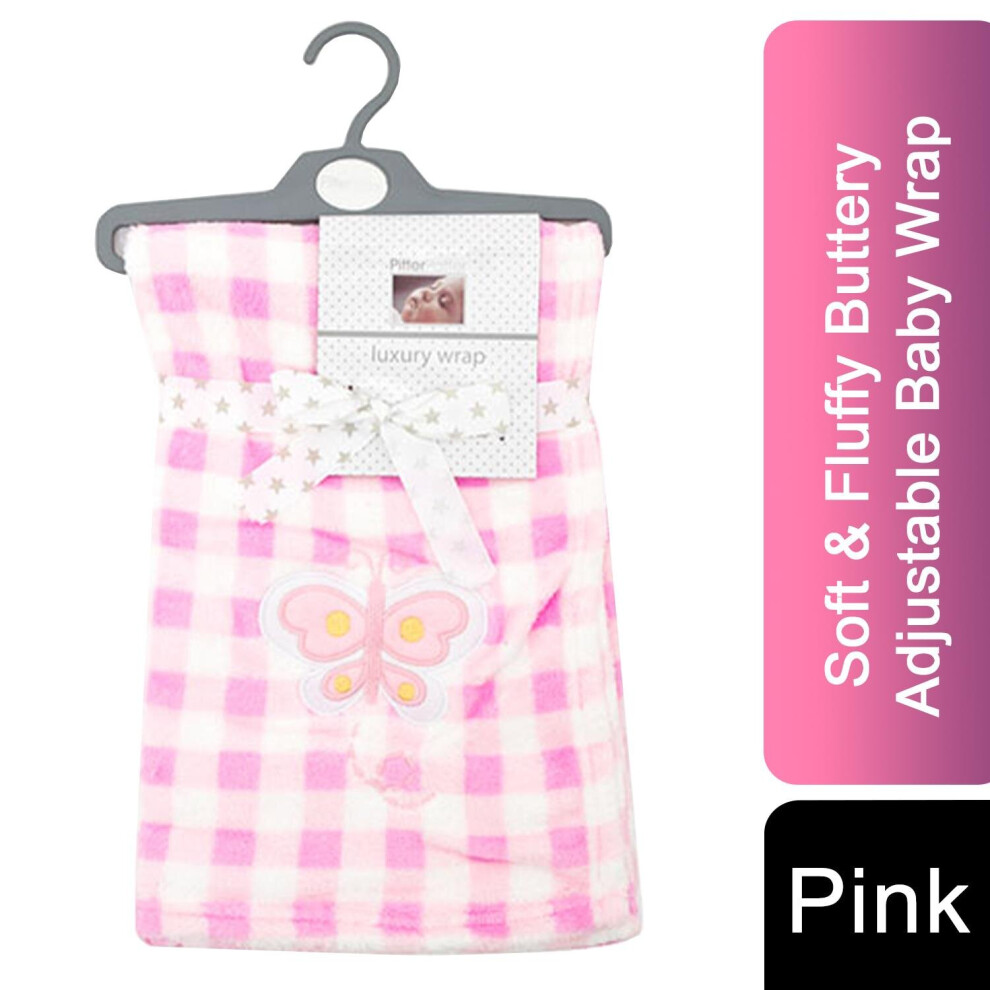 Aquarious New Soft & Fluffy Buttery Adjustable Baby Wrap For Car Seat, Pink
