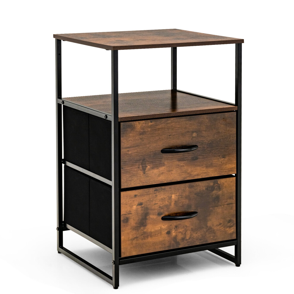 2-Drawer Storage Cabinet Dresser Organizer  with Removable Drawers