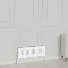 (300x1010mm-2 Column, White) NRG Traditional Radiator Horizontal Vertical Cast Iron Style Double Triple Panel Rads