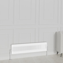 (300x1460mm-2 Column, White) NRG Traditional Radiator Horizontal Vertical Cast Iron Style Double Triple Panel Rads