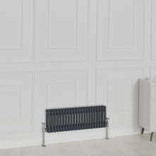 (300x1010mm-2 Column, Anthracite) NRG Traditional Radiator Horizontal Vertical Cast Iron Style Double Triple Panel Rads