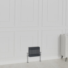 (300x425mm-2 Column, Anthracite) NRG Traditional Radiator Horizontal Vertical Cast Iron Style Double Triple Panel Rads