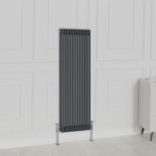 (1500x560mm-2 Column, Anthracite) NRG Traditional Radiator Horizontal Vertical Cast Iron Style Double Triple Panel Rads