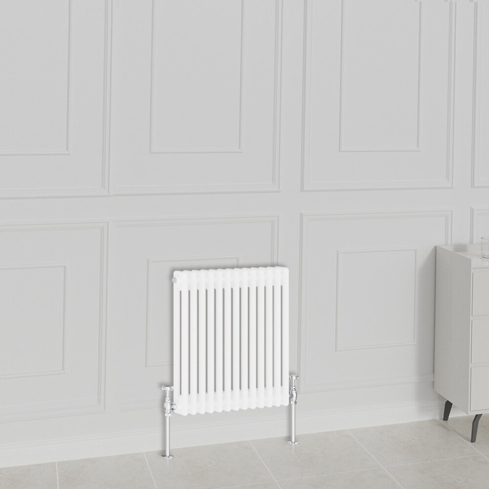 Nrg (600X605mm-2 Column, ) Traditional Radiator Horizontal Vertical Cast Iron Style Double Triple Panel Rads White