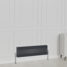 (300x1190mm-2 Column, Anthracite) NRG Traditional Radiator Horizontal Vertical Cast Iron Style Double Triple Panel Rads