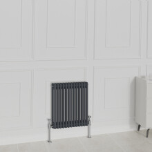 (600x605mm-2 Column, Anthracite) NRG Traditional Radiator Horizontal Vertical Cast Iron Style Double Triple Panel Rads