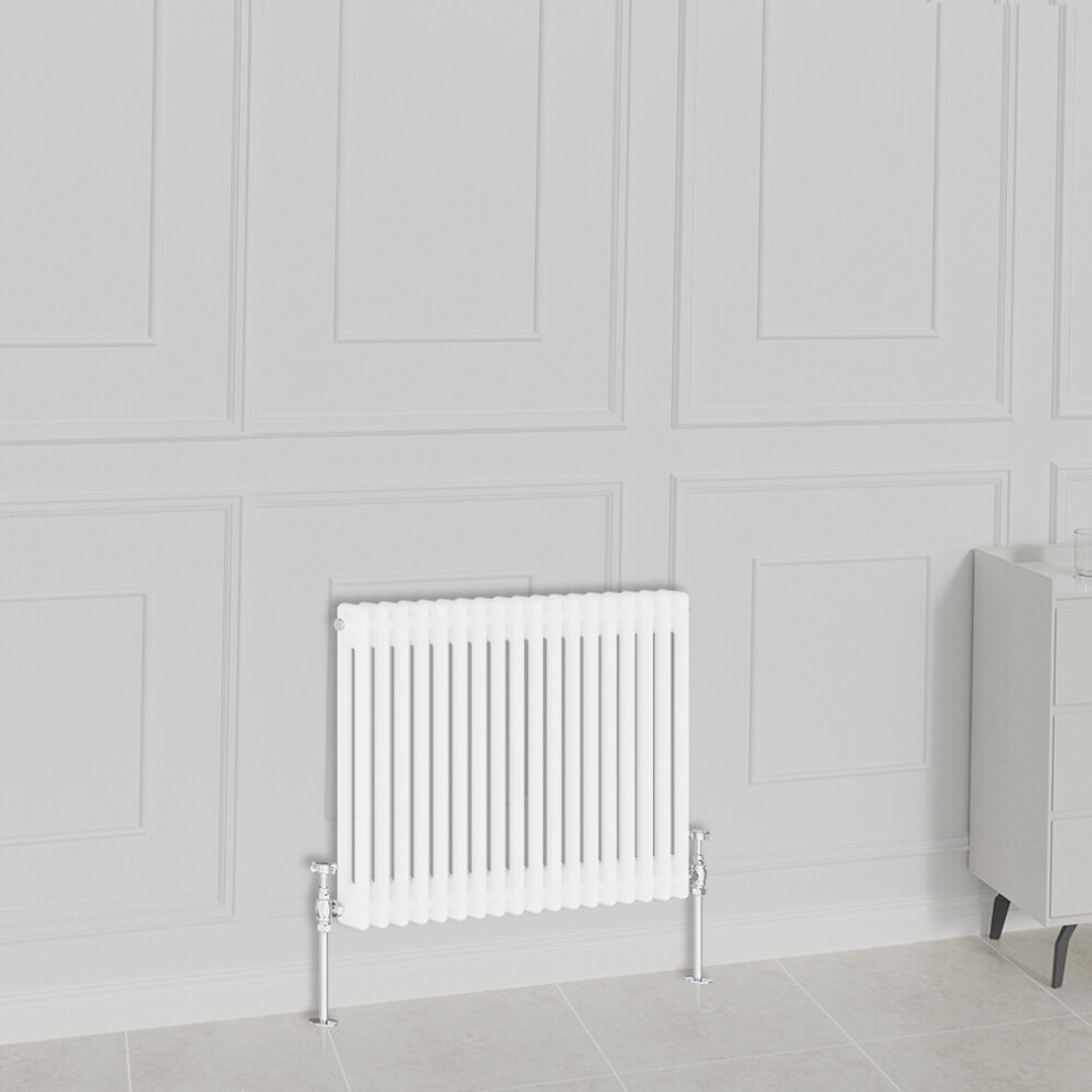 Nrg (600X830mm-2 Column, White) Traditional Radiator Horizontal Vertical Cast Iron Style Double Triple Panel Rads