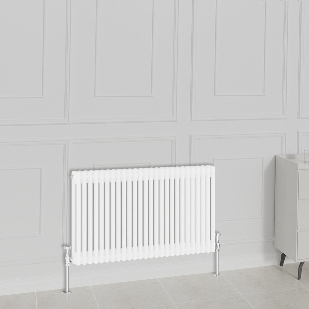 Nrg (600X1190mm-2 Column, ) Traditional Radiator Horizontal Vertical Cast Iron Style Double Triple Panel Rads White