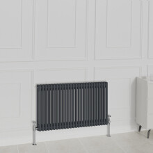 (600x1190mm-2 Column, Anthracite) NRG Traditional Radiator Horizontal Vertical Cast Iron Style Double Triple Panel Rads