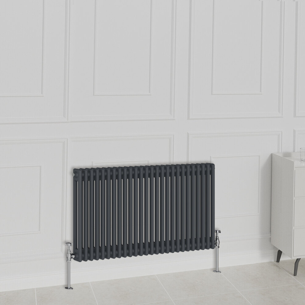 Nrg (600X1190mm-2 Column, ) Traditional Radiator Horizontal Vertical Cast Iron Style Double Triple Panel Rads Anthracite