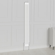 (1800x200mm-2 Column, White) NRG Traditional Radiator Horizontal Vertical Cast Iron Style Double Triple Panel Rads