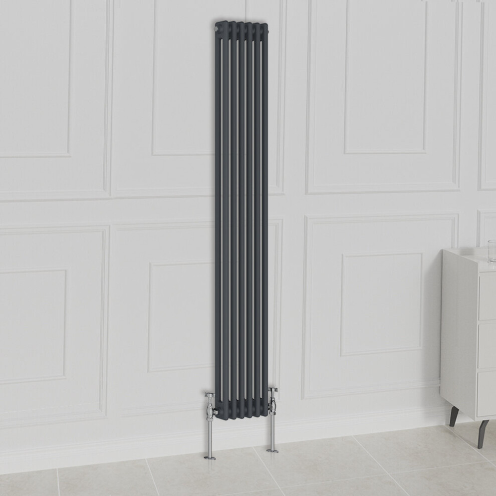 Nrg (1800X290mm-2 Column, ) Traditional Radiator Horizontal Vertical Cast Iron Style Double Triple Panel Rads Anthracite
