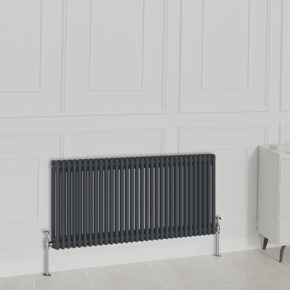 Nrg (600X1460mm-2 Column, ) Traditional Radiator Horizontal Vertical Cast Iron Style Double Triple Panel Rads Anthracite