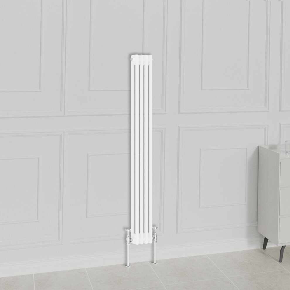 Nrg (1500X200mm-2 Column, ) Traditional Radiator Horizontal Vertical Cast Iron Style Double Triple Panel Rads White