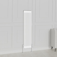 (1500x380mm-2 Column, White) NRG Traditional Radiator Horizontal Vertical Cast Iron Style Double Triple Panel Rads
